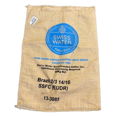 Swiss Water coffee bag on a white background