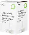 White Compostable Smoothie Straws (200)