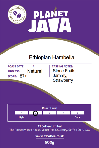 Ethiopian Hambella Speciality Coffee Beans (500g)