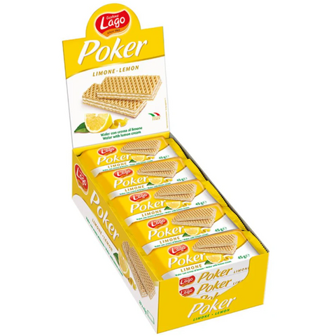 Gastone Lago Poker Lemon Cream Wafers (20 x 45g)