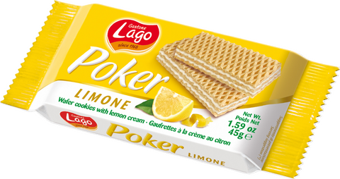 Gastone Lago Poker Lemon Cream Wafers (20 x 45g)