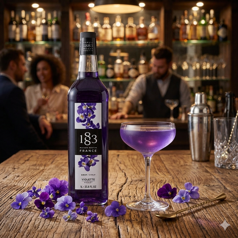 1883 Maison Routin Violet Syrup - 1 Litre (Glass Bottle)