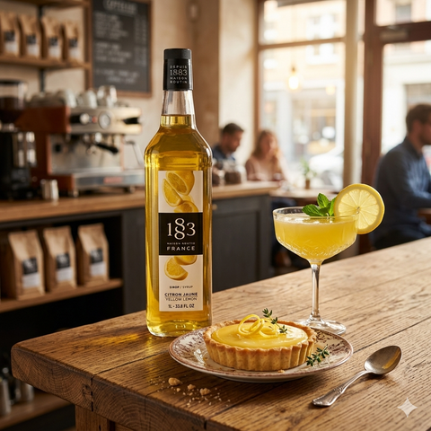 1883 Maison Routin Yellow Lemon Syrup - 1 Litre (Glass Bottle)