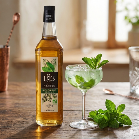 1883 Maison Routin Mint Organic Syrup - 1 Litre (Glass Bottle)