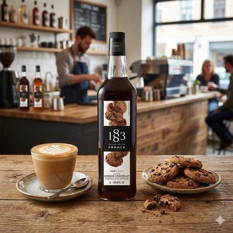 1883 Maison Routin Chocolate Cookie Syrup - 1 Litre (Glass Bottle)