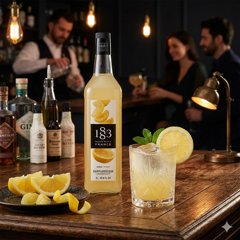 1883 Maison Routin Grapefruit Syrup - 1 Litre (Glass Bottle)