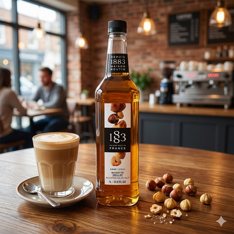 1883 Maison Routin Roasted Hazelnut Syrup - 1 Litre (Plastic Bottle)