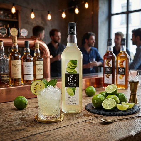 1883 Maison Routin Lime Syrup - 1 Litre (Glass Bottle)