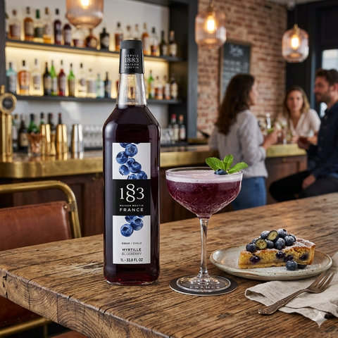 1883 Maison Routin Blueberry Syrup - 1 Litre (Glass Bottle)