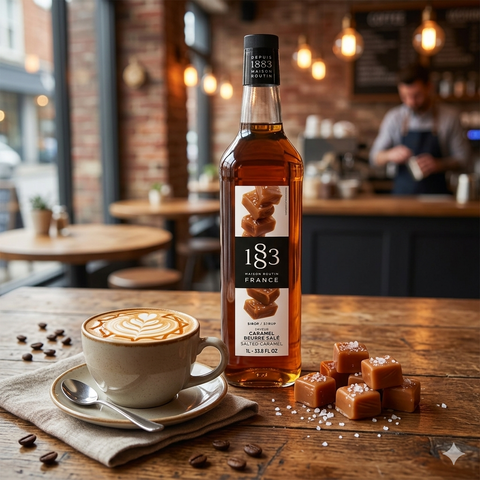 1883 Maison Routin Salted Caramel Syrup - 1 Litre (Glass Bottle)