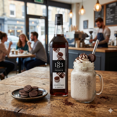 1883 Maison Routin Cookies & Cream Syrup - 1 Litre (Glass Bottle)