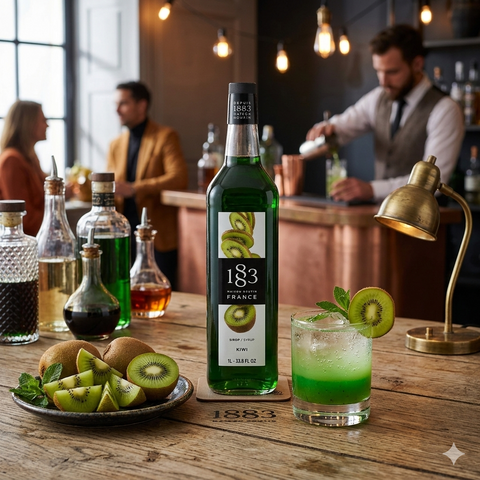 1883 Maison Routin Kiwi Syrup - 1 Litre (Glass Bottle)