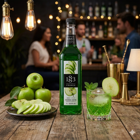 1883 Maison Routin Green Apple Syrup - 1 Litre (Plastic Bottle)