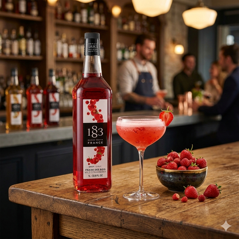 1883 Maison Routin Wild Strawberry Syrup - 1 Litre (Glass Bottle)