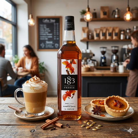 1883 Maison Routin Pumpkin Spice Syrup - 1 Litre (Glass Bottle)