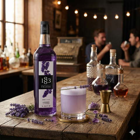 1883 Maison Routin Lavender Cocktail Syrup - 1 Litre (Glass Bottle)