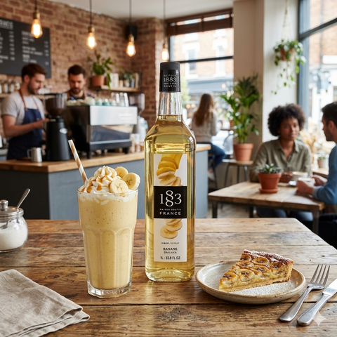 1883 Maison Routin Banana Syrup - 1 Litre (Glass Bottle)