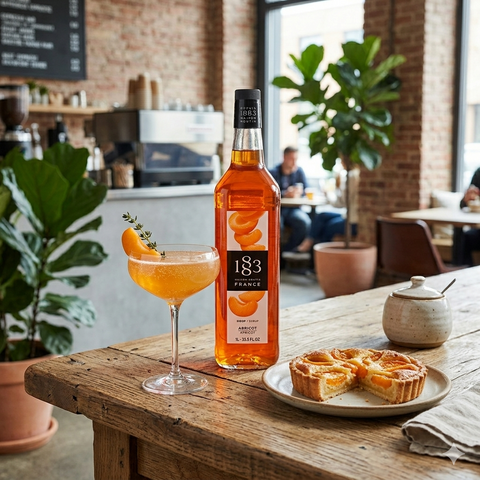 1883 Maison Routin Apricot Syrup - 1 Litre (Glass Bottle)
