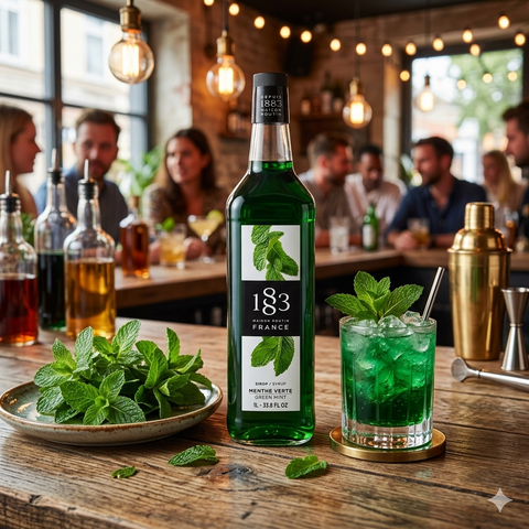 1883 Maison Routin Green Mint Syrup - 1 Litre (Glass Bottle)