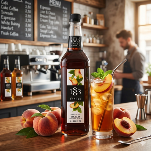 1883 Maison Routin Peach Iced Tea Syrup - 1 Litre (Plastic Bottle)
