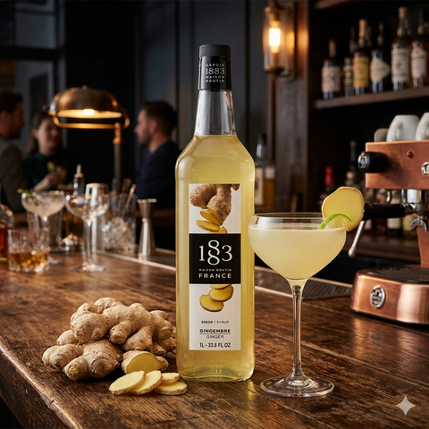 1883 Maison Routin Ginger Syrup - 1 Litre (Glass Bottle)