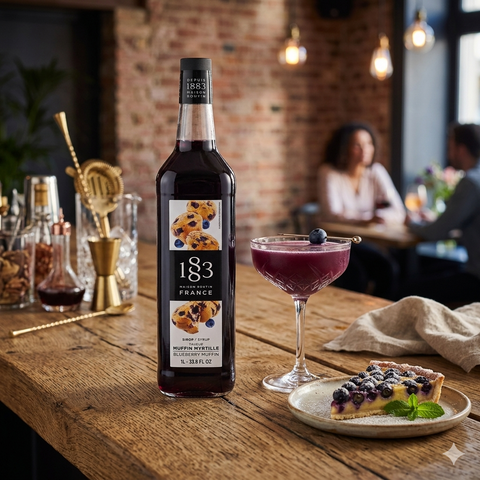 1883 Maison Routin Blueberry Muffin - 1 Litre Syrup (Glass Bottle)