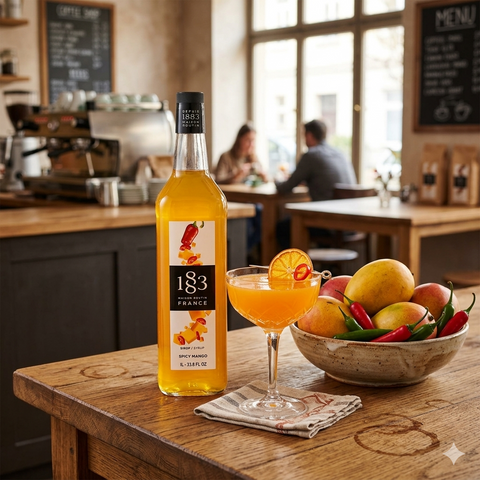 1883 Maison Routin Spicy Mango Syrup - 1 Litre (Glass Bottle)