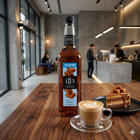 1883 Maison Routin Caramel Sugar Free Syrup - 1 Litre (Plastic Bottle)