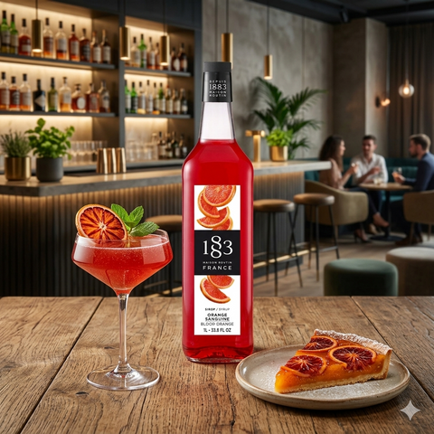 1883 Maison Routin Blood Orange Syrup - 1 Litre (Glass Bottle)