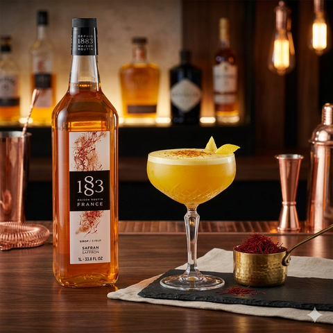 1883 Maison Routin Saffron - 1 Litre Syrup (Glass Bottle)