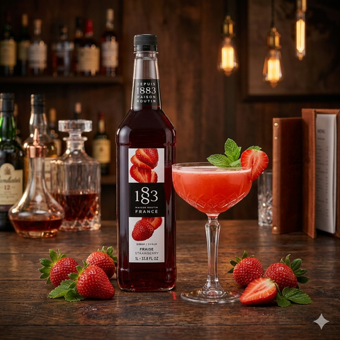1883 Maison Routin Strawberry Syrup - 1 Litre (Plastic Bottle)