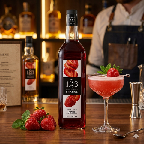 1883 Maison Routin Strawberry Syrup - 1 Litre (Glass Bottle)