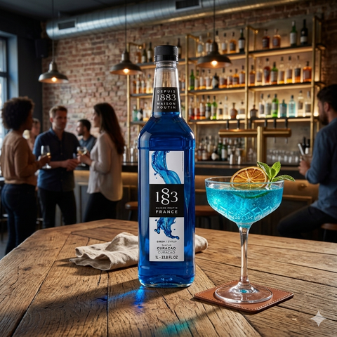 1883 Maison Routin Blue Curacao Syrup - 1 Litre (Plastic Bottle)