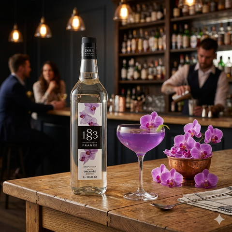 1883 Maison Routin Orchid Cocktail Syrup - 1 Litre (Glass Bottle)