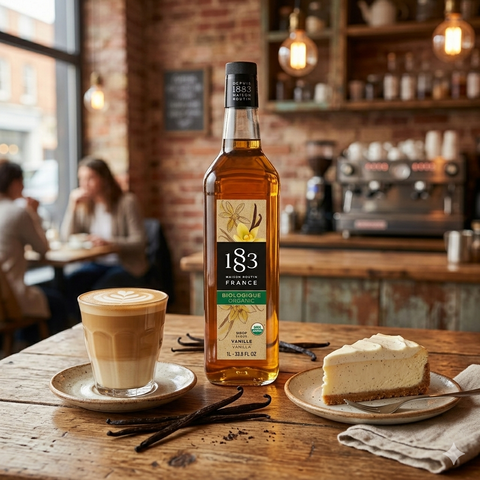 1883 Maison Routin Vanilla Organic Syrup - 1 Litre (Glass Bottle)