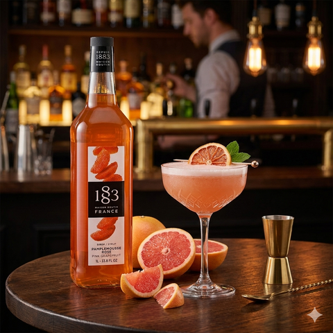 1883 Maison Routin Pink Grapefruit Syrup - 1 Litre (Glass Bottle)