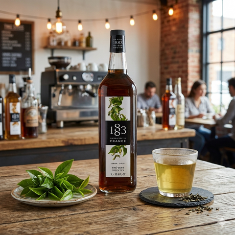 1883 Maison Routin Green Tea Syrup - 1 Litre (Glass Bottle)
