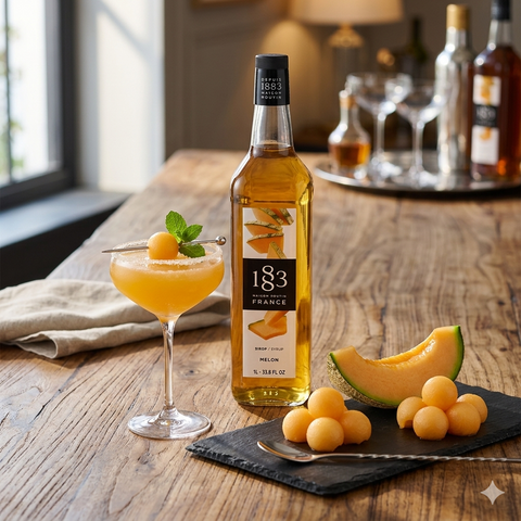 1883 Maison Routin Melon Syrup - 1 Litre (Glass Bottle)