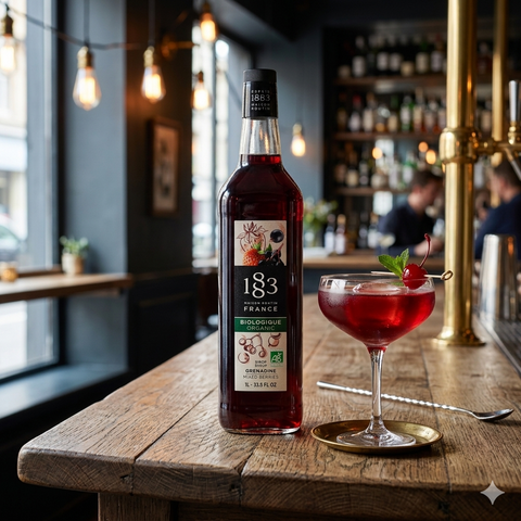 1883 Maison Routin Grenadine Organic Cocktail Syrup - 1 Litre (Glass Bottle)