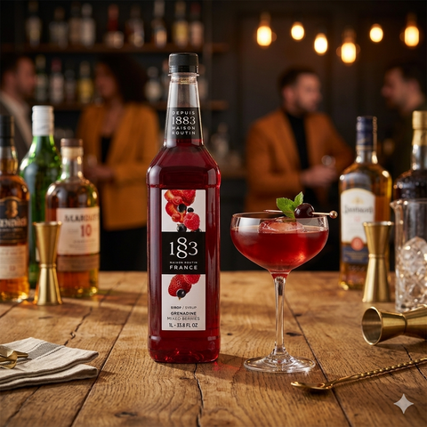 1883 Maison Routin Grenadine Cocktail Syrup - 1 Litre (Plastic Bottle)