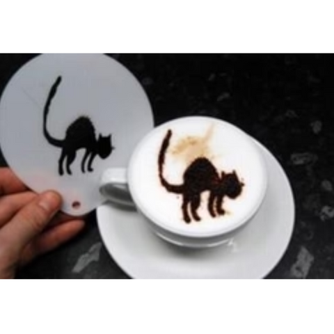 Halloween Scary Cat Latte Art Coffee Stencil