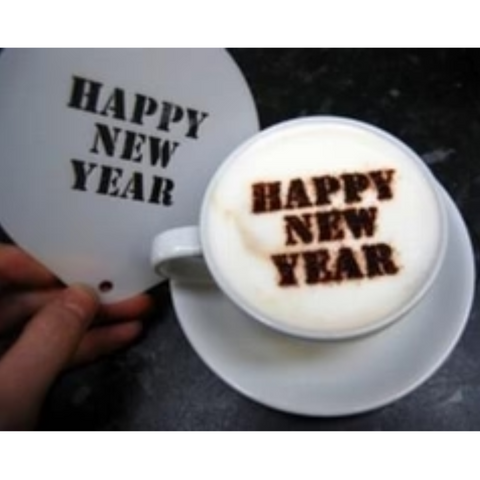 Happy New Year Coffee Stencil