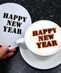 Happy New Year Design Coffee Stencil