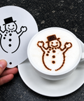 Happy Snowman Latte Art Coffee Stencil