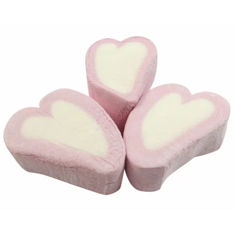 Pink & White Large Heart Marshmallows (1kg)
