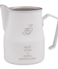 Motta White 'Keep Calm' Coated 500ml Milk Frothing Jug