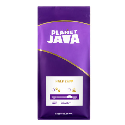 Planet Java Half Caff Low Caffeine Coffee Beans (1kg)
