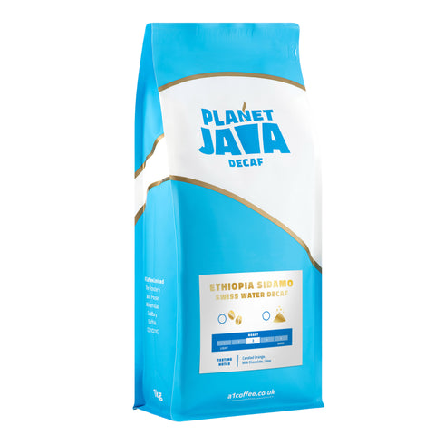 Planet Java Ethiopia Sidamo SW Decaf 100% Arabica Coffee Beans (1kg)