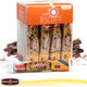 Box of Pan Ducale biscotti with chocolate pieces on a white background