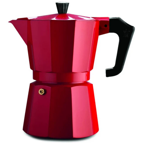 Pezzetti Red 3 Cup Moka Coffee Pot